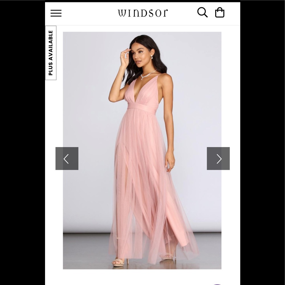 WINSOR Large ELISABETH PLEATED TULLE FORMAL DRESS